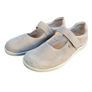 Finn Comfort Mary Jane Shoes EU 43 Tan Leather Hook Loop Strap Comfort Germany